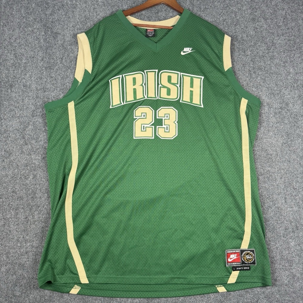 VTG 2003 Nike LeBron James SVSM Irish Jersey Mens 4XL Green TAG St Vincent Mary